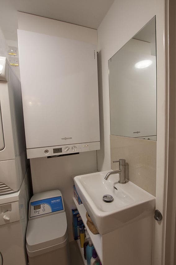 Viessmann boiler neatly installed in a utility room by The Wetherby Plumber